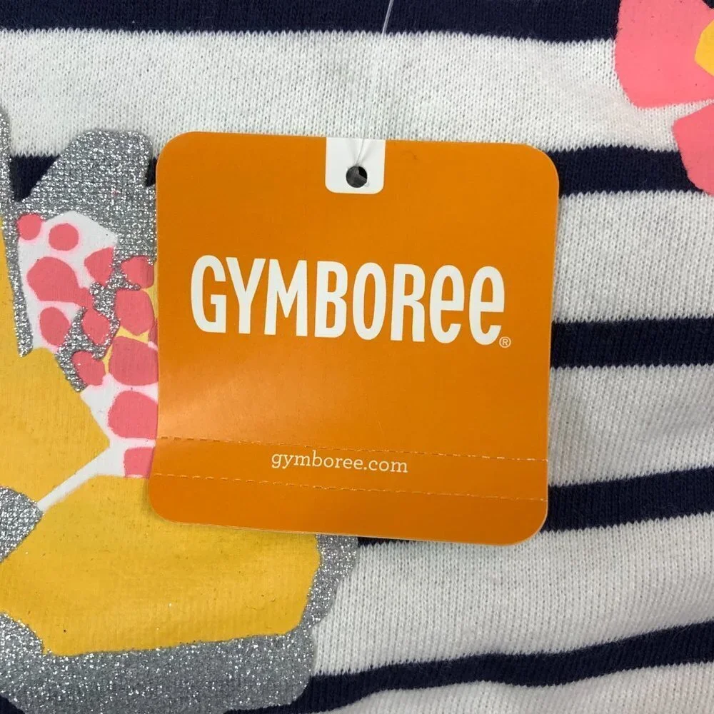 Gymboree Blue And White With Flowers Top NEW Size 4T